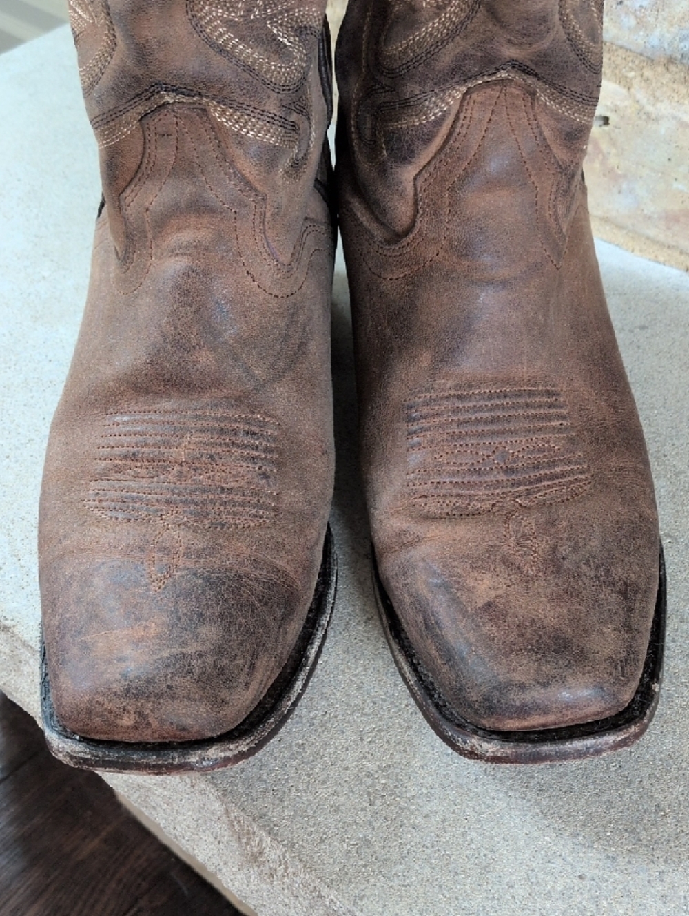 JB DILLON I Brown Leather Snip Toe Embroidered Cowgirl Western Cowboy Boots, 8.5 - Picture 5 of 16